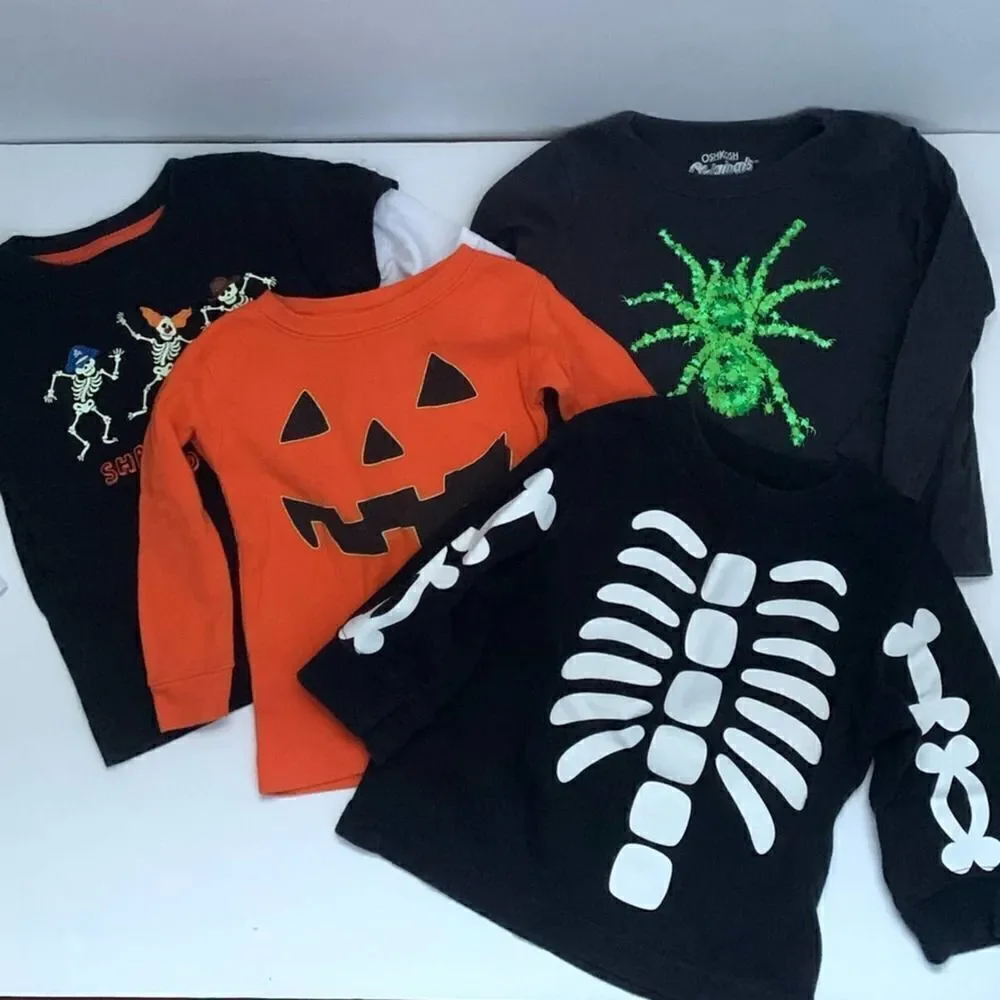 🎃 👻 4 Piece Halloween Long Sleeve T-shirt Bundle